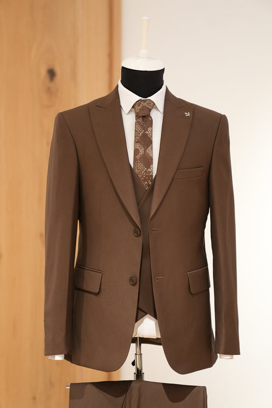 DARK BROWN SLIM SUIT