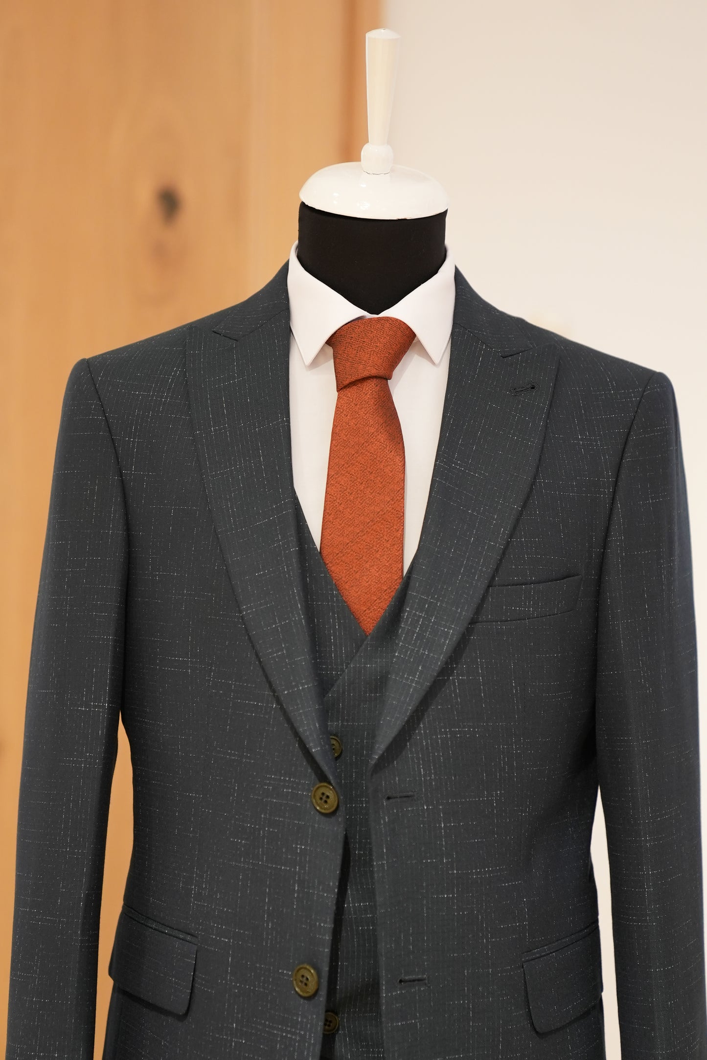 DARK GREEN CHECKED SLIM SUIT