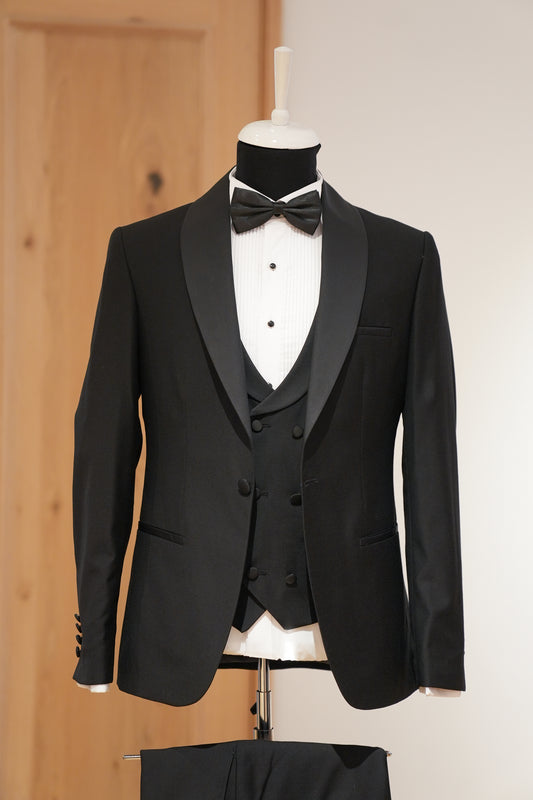 BASIC SLIM BLACK TUXEDO SUITS