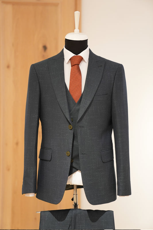 DARK GREEN CHECKED SLIM SUIT