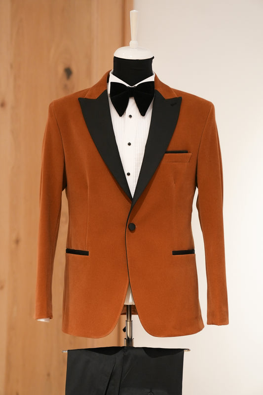 VELVET ORANGE TUXEDO SUIT